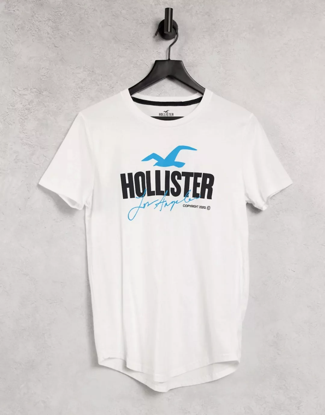 Hollister – Tech – T-Shirt mit Logo in Weiß günstig online kaufen