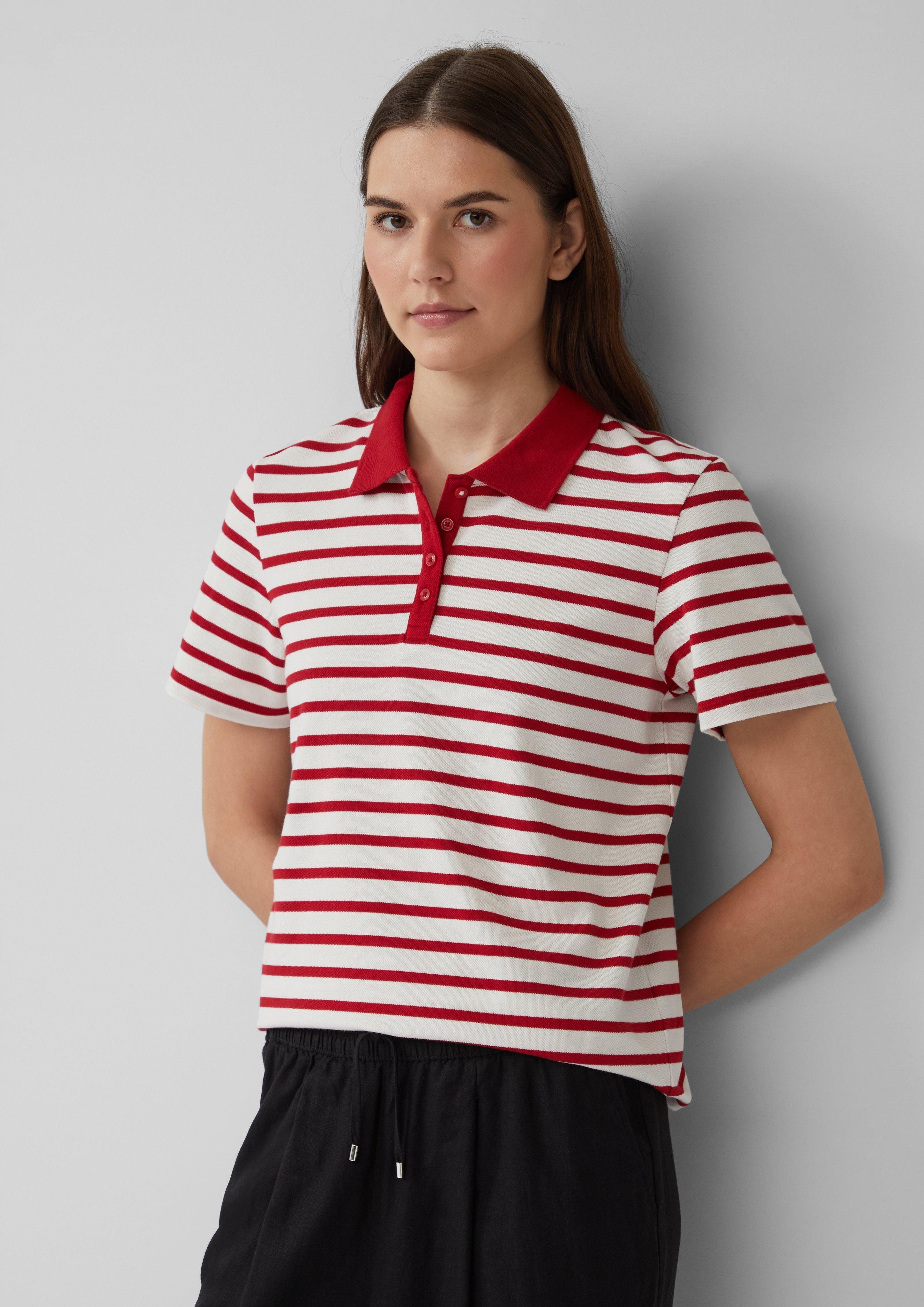 s.Oliver Poloshirt Verkürztes Poloshirt aus Baumwollpiqué günstig online kaufen