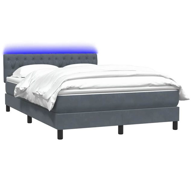 vidaXL Bett Boxspringbett mit Matratze Dunkelgrau 160x220 cm Samt günstig online kaufen