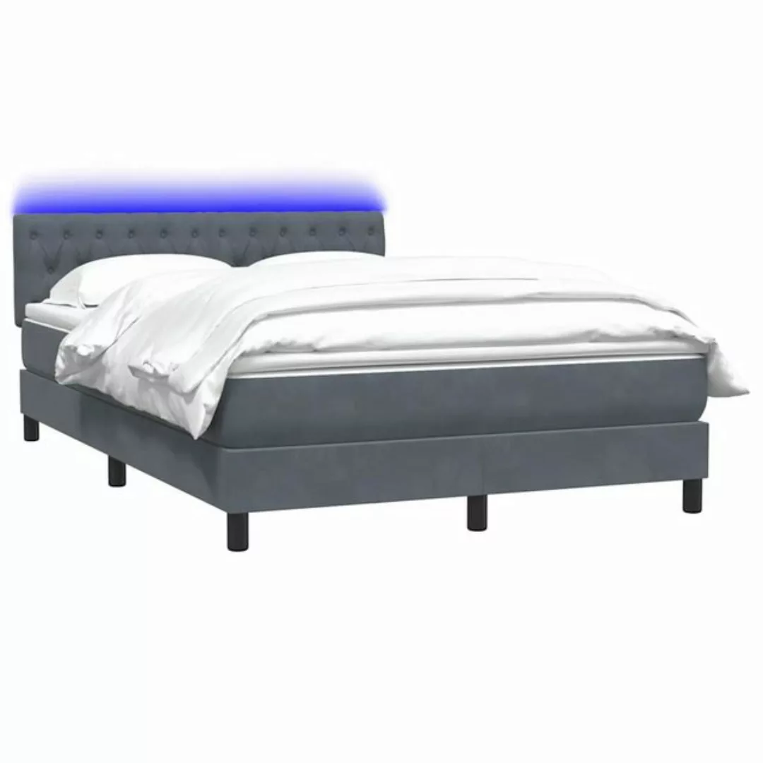 vidaXL Bett Boxspringbett mit Matratze Dunkelgrau 160x220 cm Samt günstig online kaufen