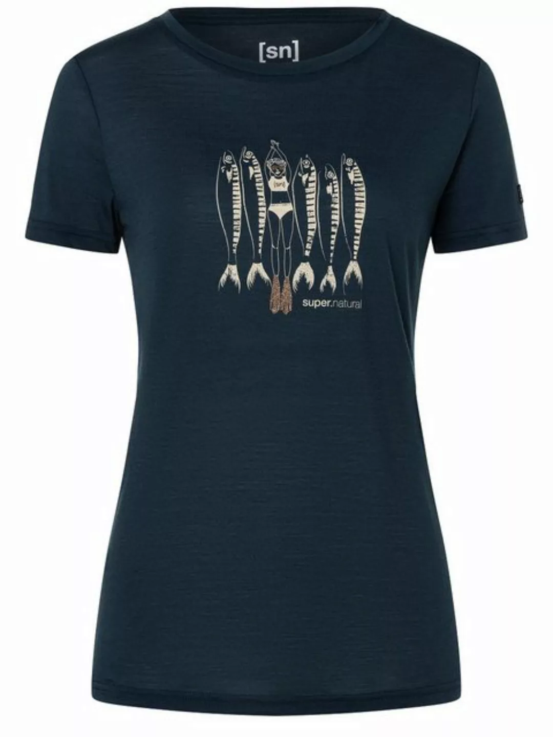 SUPER.NATURAL T-Shirt für Damen, Merino COPPER SARDINE modern, atmungsaktiv günstig online kaufen