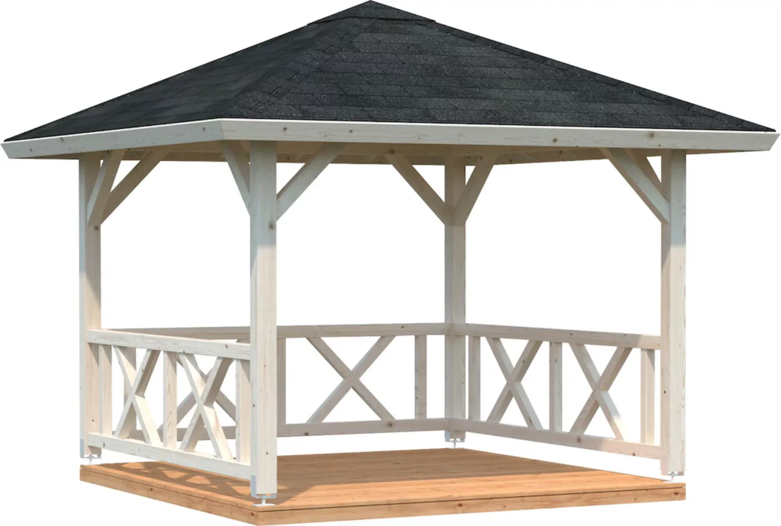 Palmako Holz-Pavillon Betty Natur unbehandelt 300 cm x 300 cm ohne Fußboden günstig online kaufen