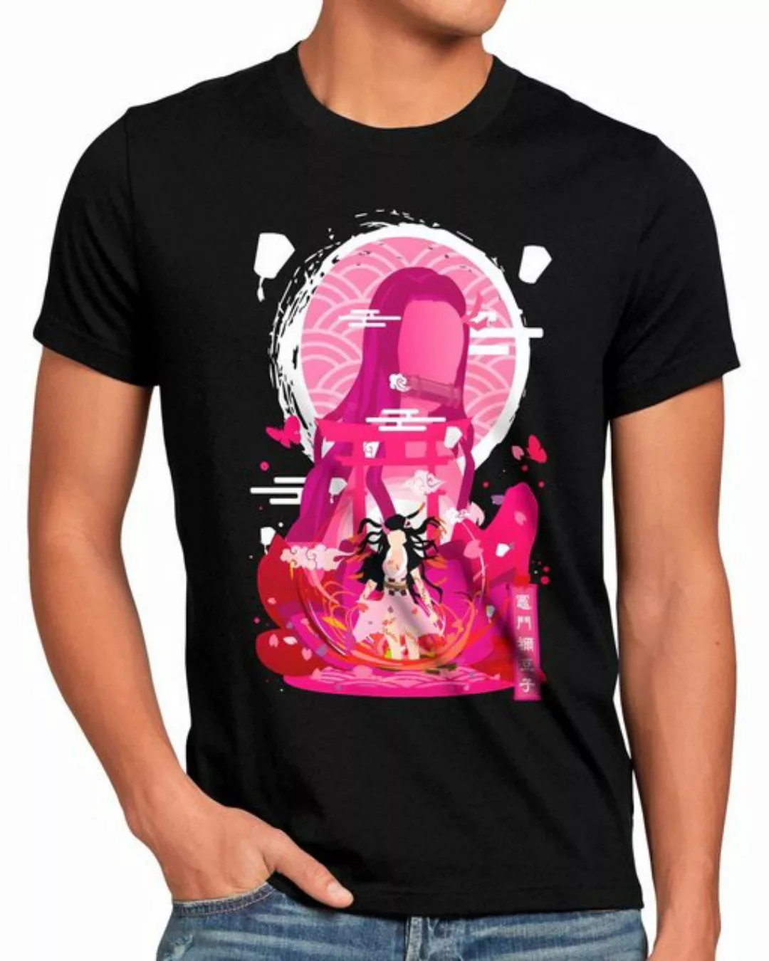 style3 T-Shirt Nezuko Pink demon slayer anime japan manga cosplay günstig online kaufen