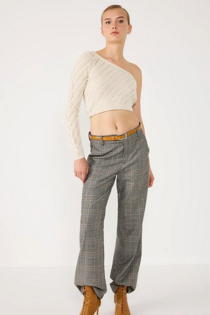 No Matter What Crop-Top Glänzendes Einärmeliges Asymmetrisches Crop Top günstig online kaufen