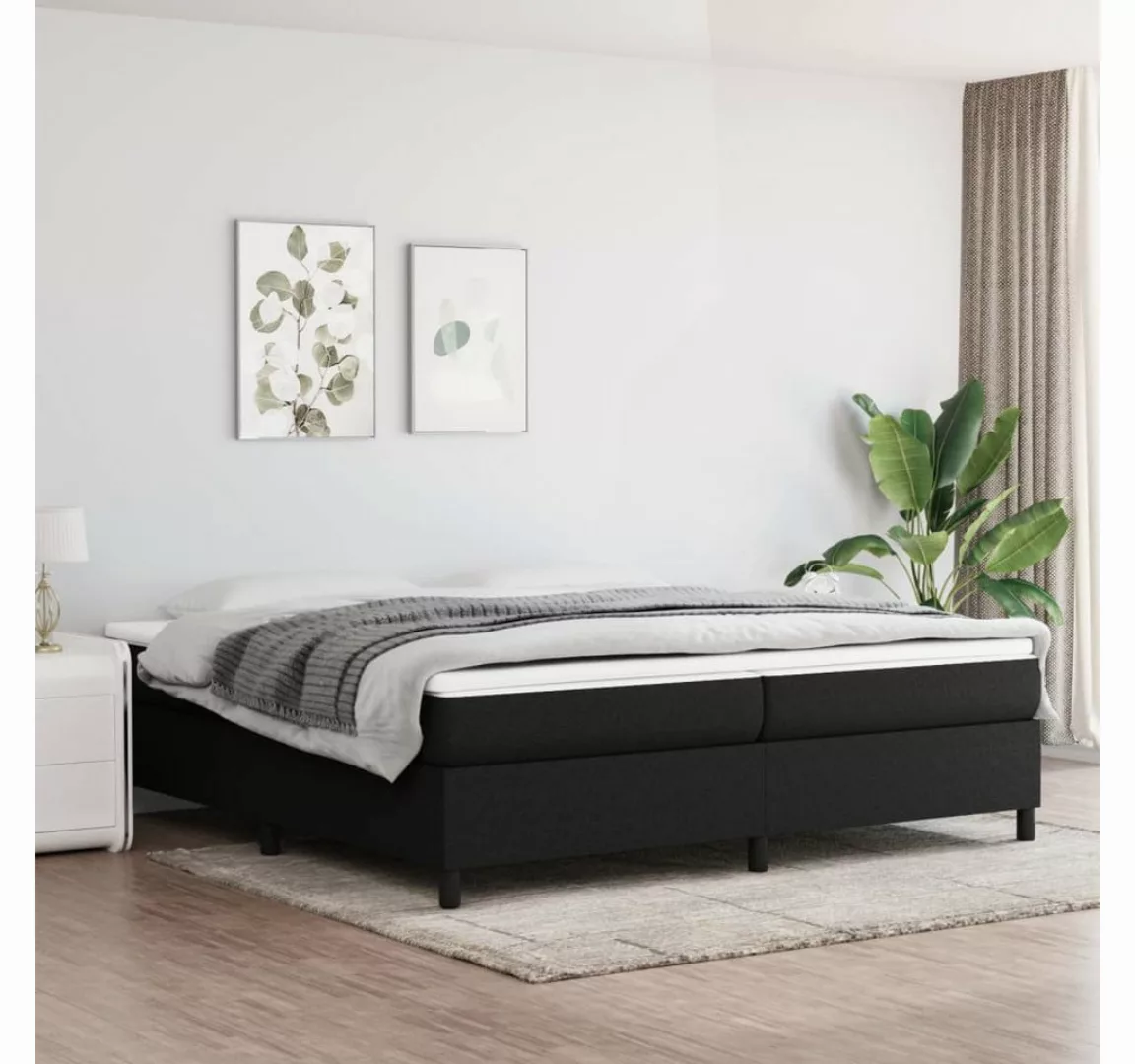 vidaXL Boxspringbett, Boxspringbett mit Matratze Schwarz 200x200 cm Stoff günstig online kaufen