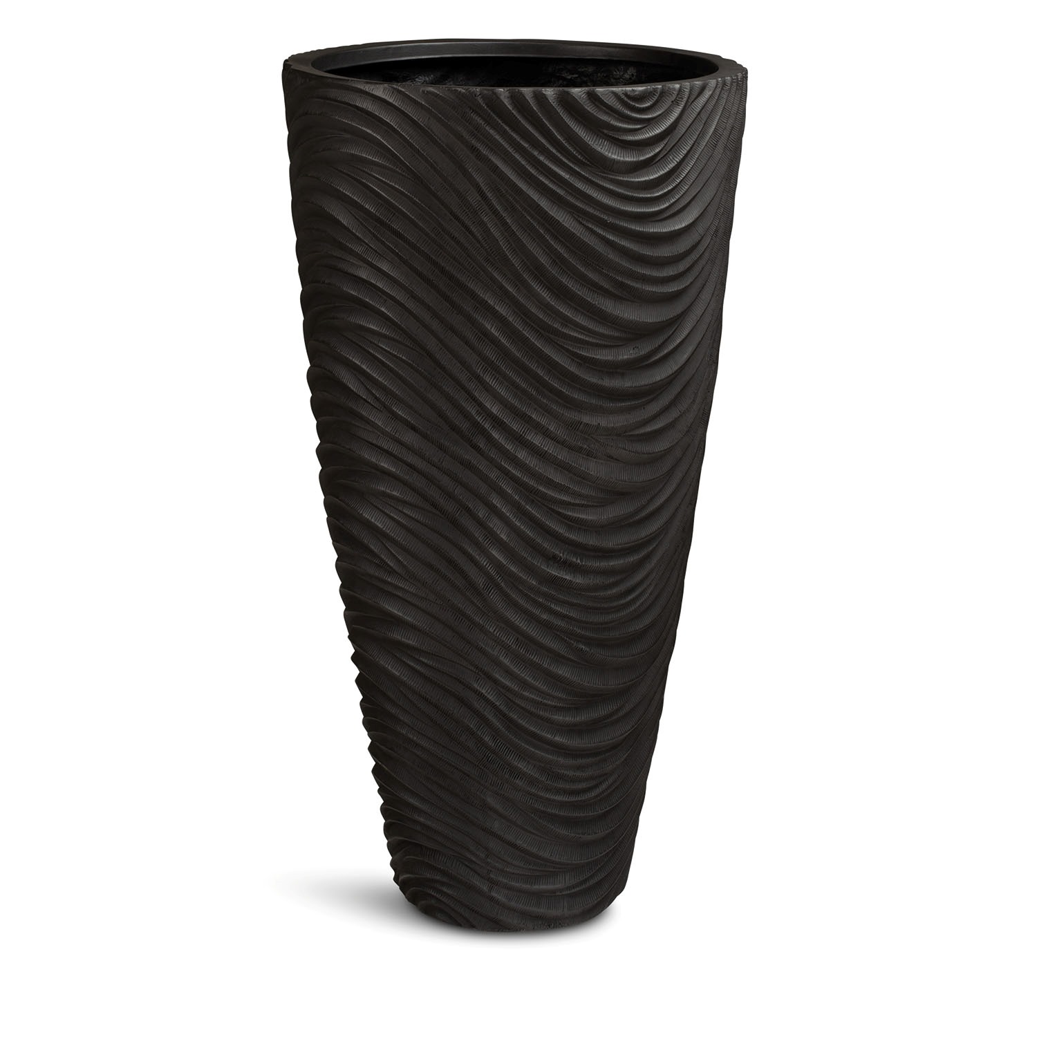 Curved River Bodenvase, Ø 48 cm, Höhe 90 cm, black iron günstig online kaufen
