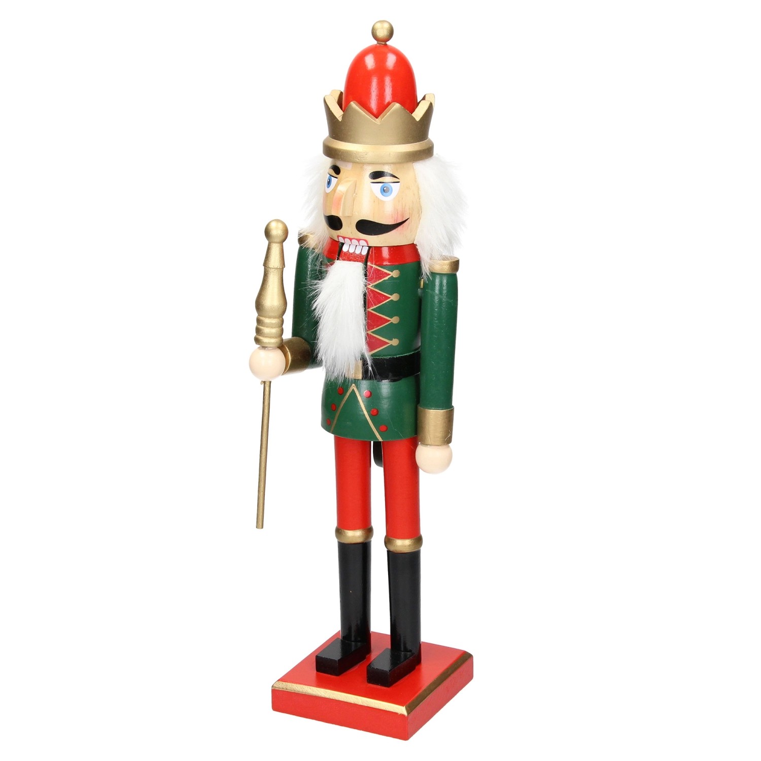 ECD Germany Nussknacker Figur Soldat 25cm Rote Krone Zepter aus Holz Handbe günstig online kaufen