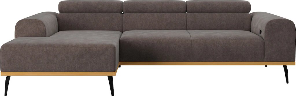 Places of Style Ecksofa "Carlo L-Form", mit Kopfteilverstellung & Holz-Rahm günstig online kaufen