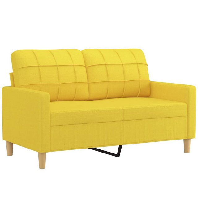 vidaXL Sofa 2-Sitzer Sofa Couch Möbel Hellgelb 120 cm Stoff günstig online kaufen