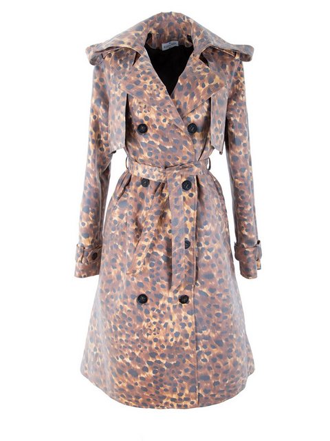 RUA & RUA Trenchcoat mit Leo-Print aus Beschichteter Baumwolle für Damen günstig online kaufen