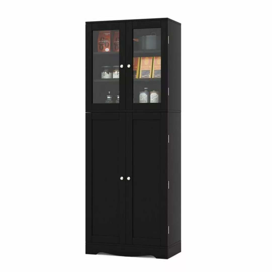 COSTWAY Hochschrank mit 7 Ablageböden und 4 Türabsteller, 60x31,5x161,5cm günstig online kaufen