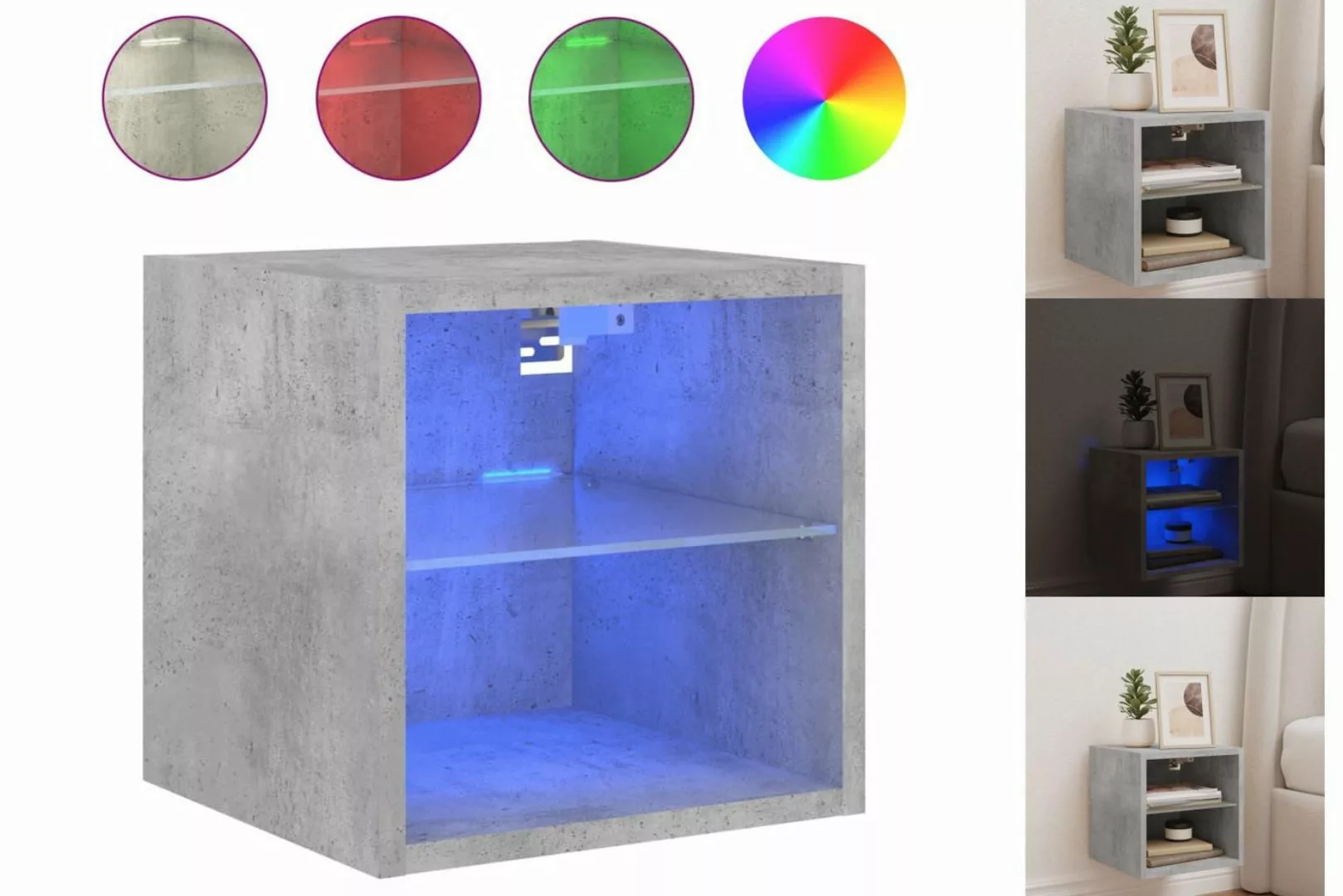 vidaXL Hängeschrank Hängeschrank Wandschrank mit LED-Leuchten Betongrau 30x günstig online kaufen