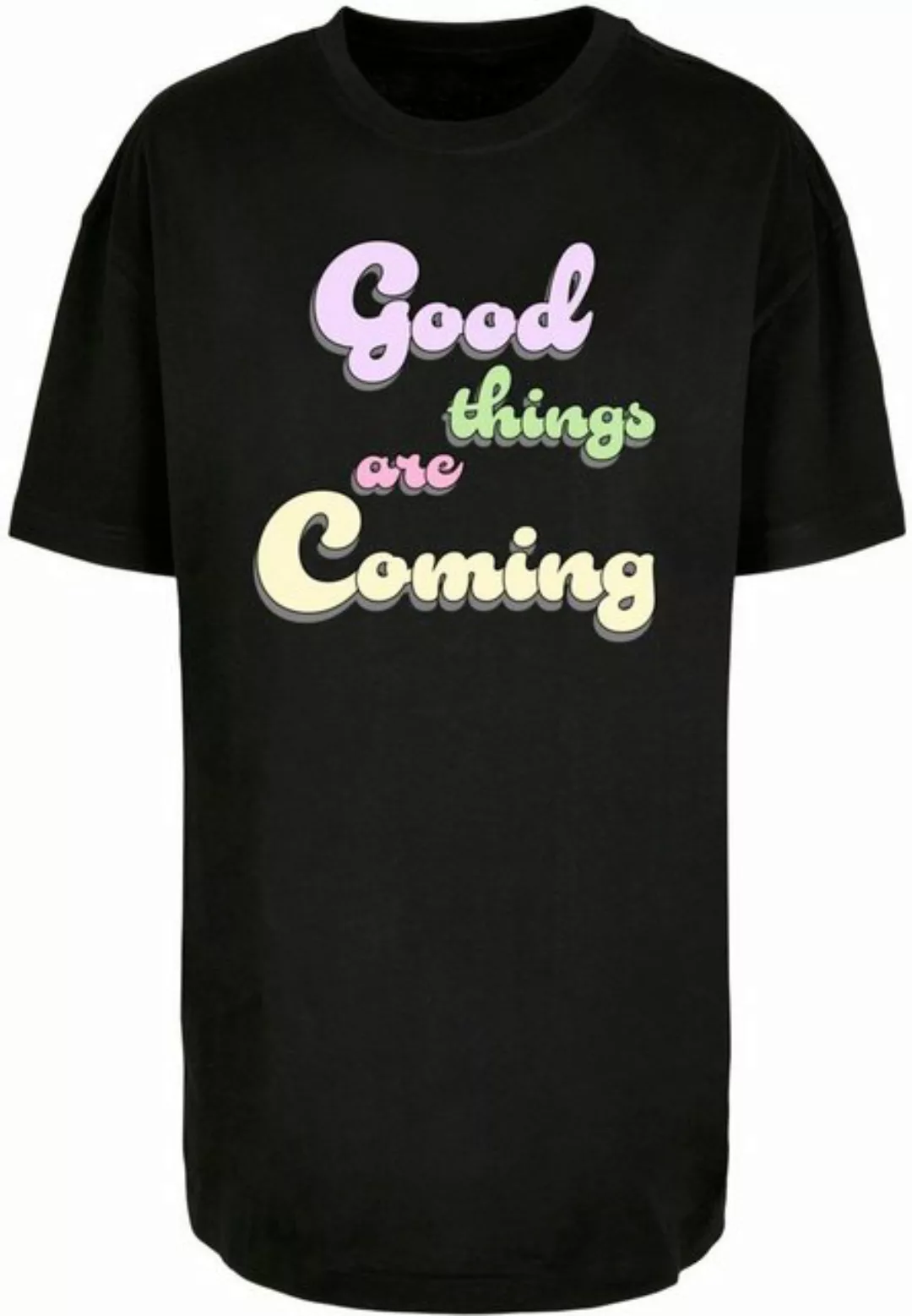 Merchcode T-Shirt Damen Ladies Good Things Oversized Boyfriend Tee (1-tlg) günstig online kaufen