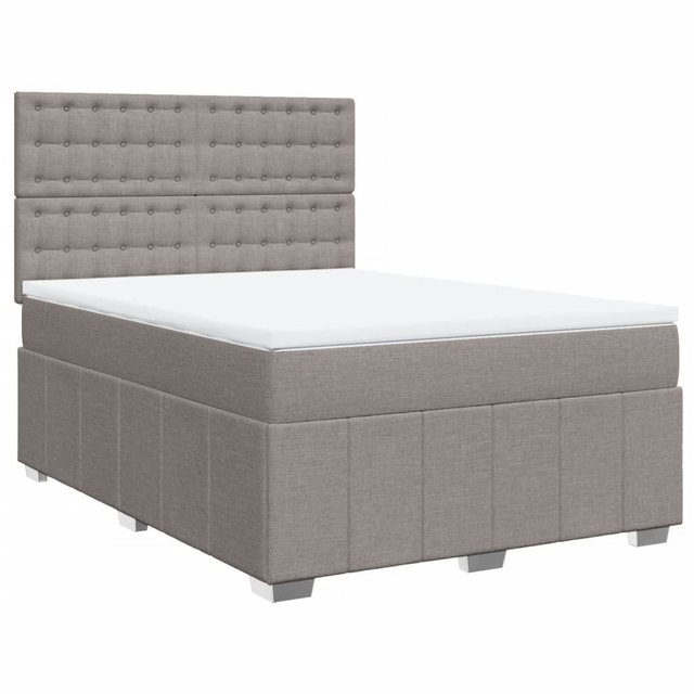 vidaXL Bett Boxspringbett mit Matratze Taupe 140x190 cm Stoff günstig online kaufen