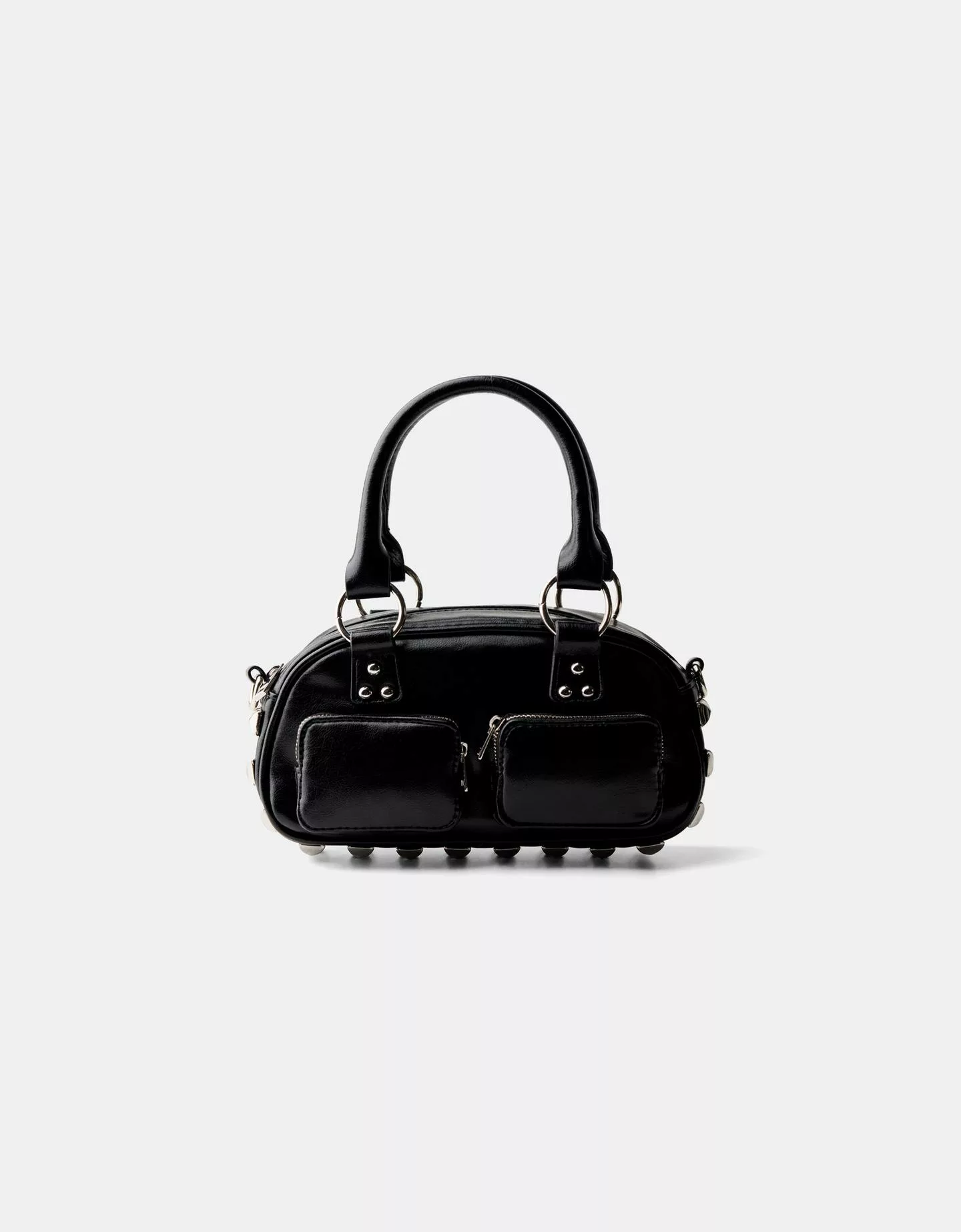 Bershka Mini-Bowlingtasche Mit Nieten Damen Schwarz günstig online kaufen