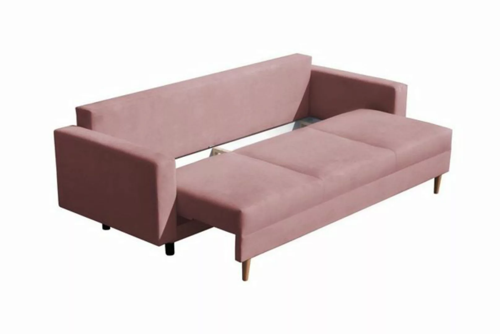 Beautysofa 3-Sitzer MILAN, skandinavisches Design, Wellenunterfederung, Bet günstig online kaufen