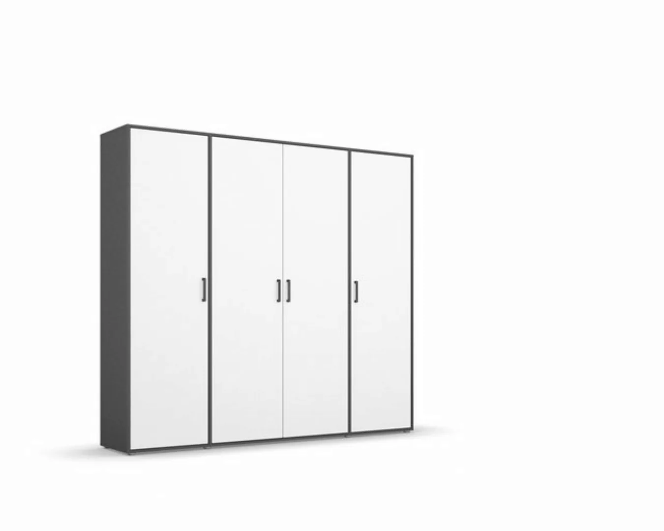 freiraum Drehtürenschrank Voyager 4 Türen, 7 Böden, 1 Stange, weiß / grau - günstig online kaufen