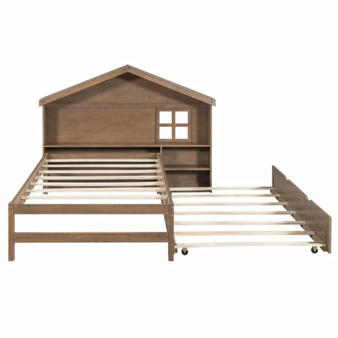 Welikera Bett 90*200cm Hausförmiges Kinderbett,Flaches Bett,Kleine Fensterd günstig online kaufen