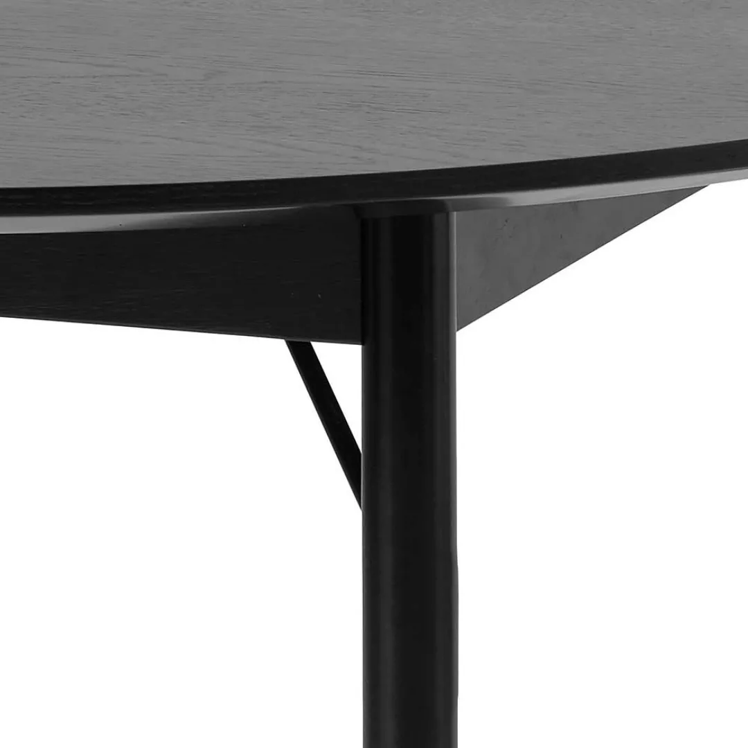 Runder Küchen Tisch in Schwarz Vierfußgestell aus Metall günstig online kaufen