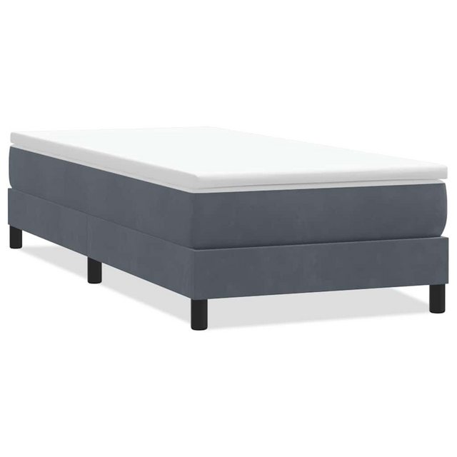 vidaXL Boxspringbett, Boxspringbett mit Matratze Dunkelgrau 80x210 cm Samt günstig online kaufen