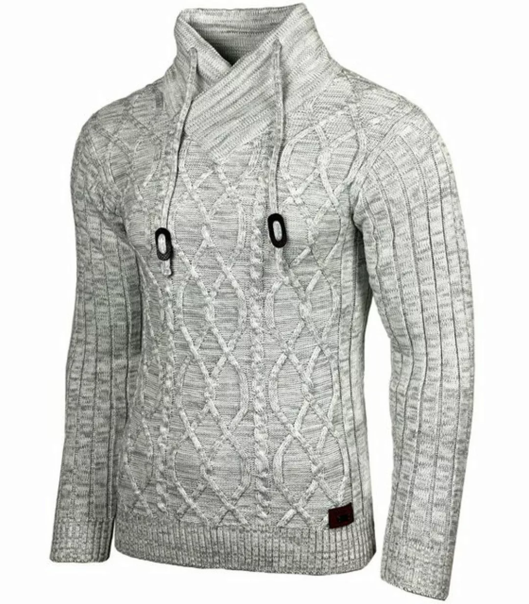 Baxboy Strickpullover Baxboy Herren Meliert Pullover Stehkragen Winter-Frei günstig online kaufen