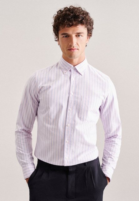 seidensticker Businesshemd Shaped Shaped Langarm Button-Down-Kragen Streife günstig online kaufen