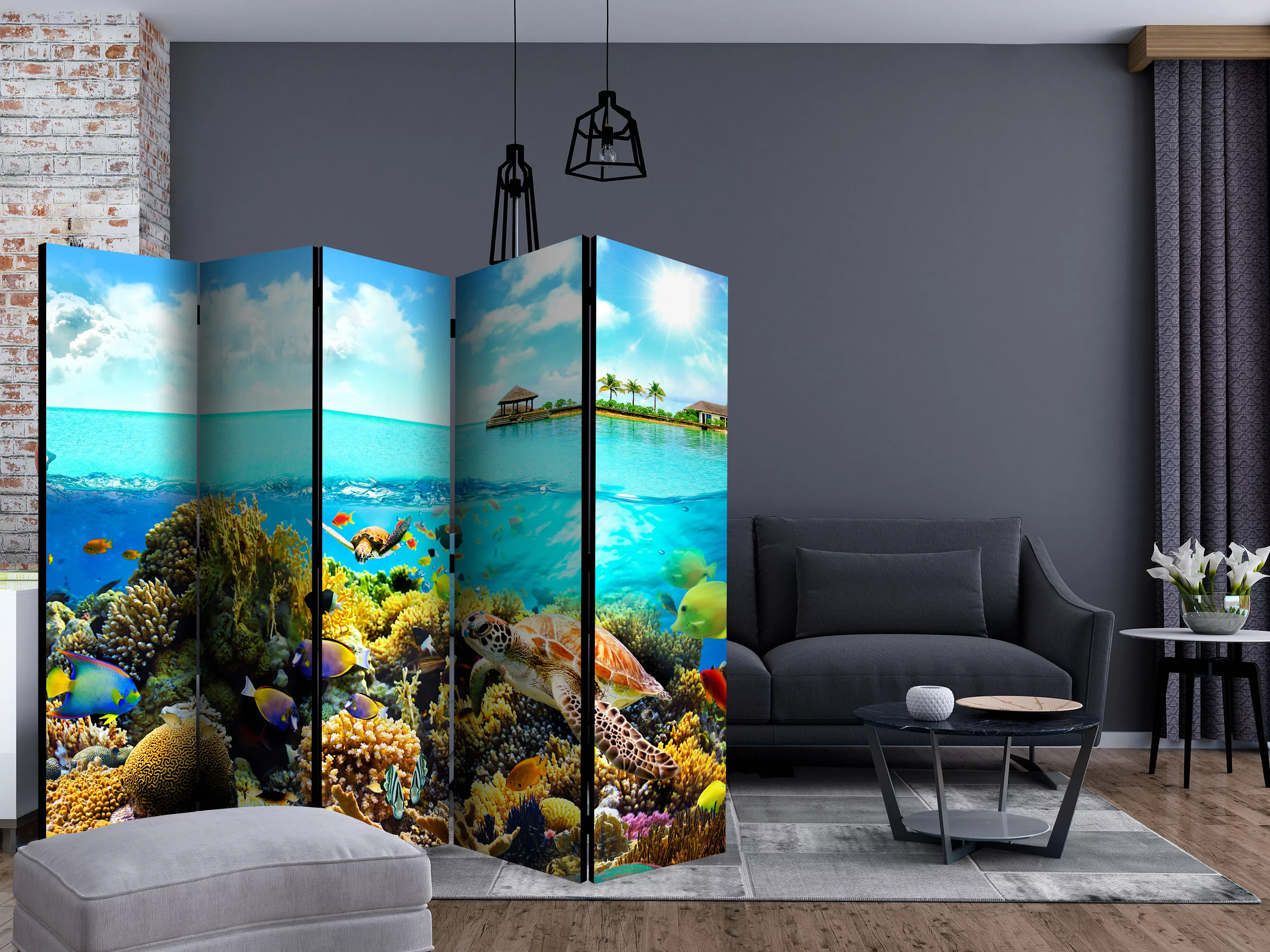 5-teiliges Paravent - Heavenly Maldive Ii [room Dividers] günstig online kaufen