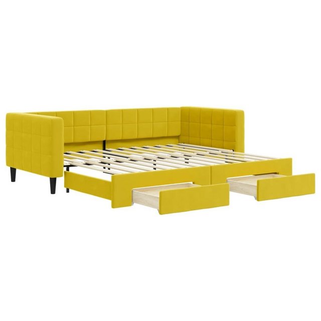 furnicato Bett Tagesbett Ausziehbar mit Schubladen Gelb 90x200 cm Samt (1-t günstig online kaufen