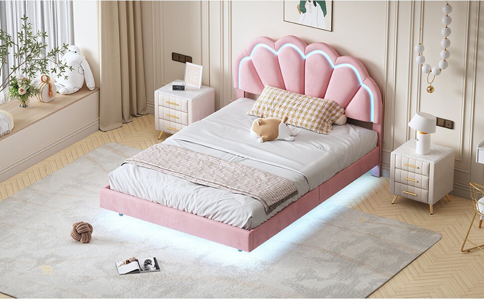 Furnishings Home Polsterbett Prinzessinbett Wolkenbett mit LED-Leuchten günstig online kaufen