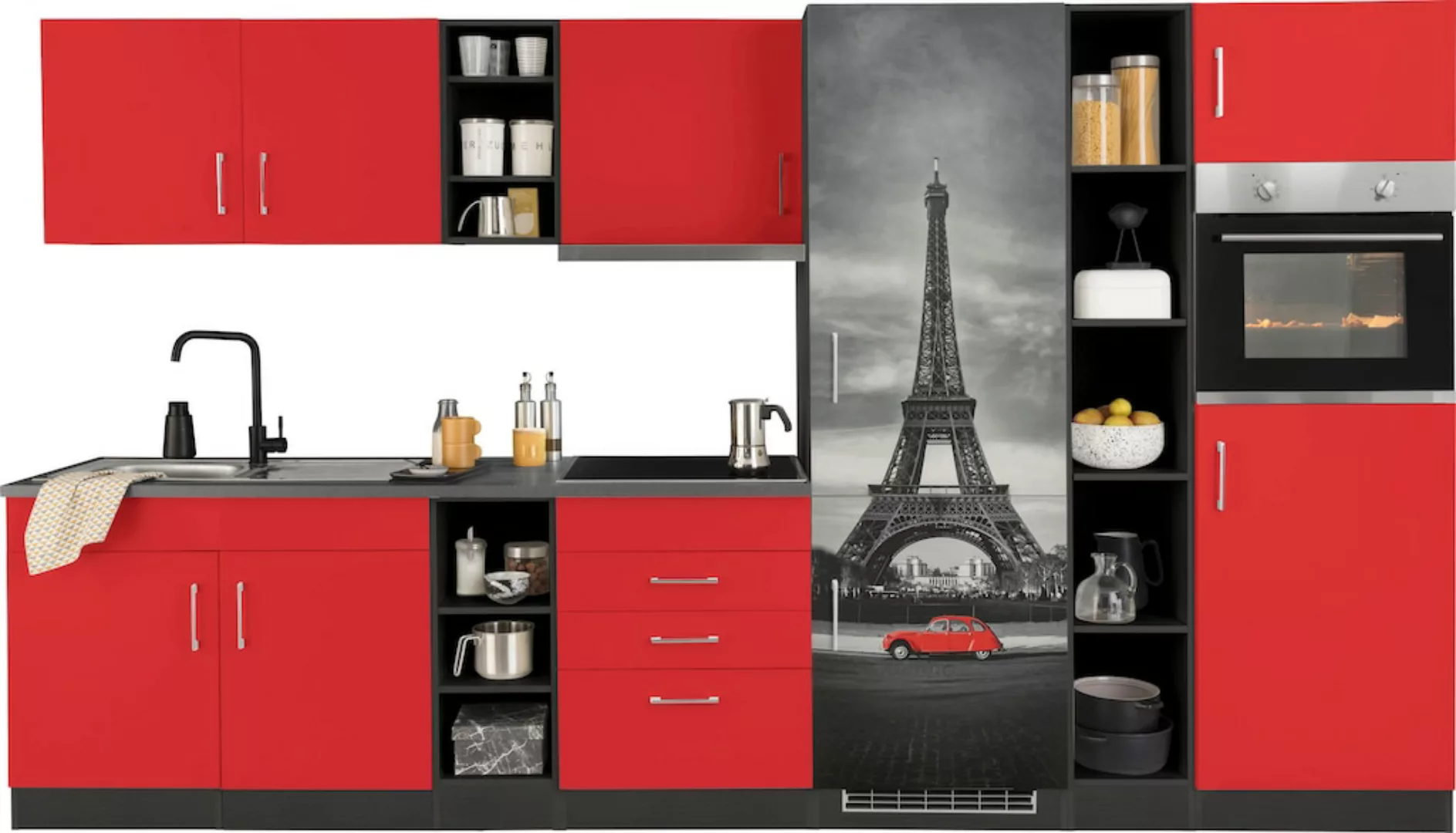 HELD MÖBEL Küchenzeile "Paris", mit E-Geräten, Breite 340 cm, mit großer Kü günstig online kaufen