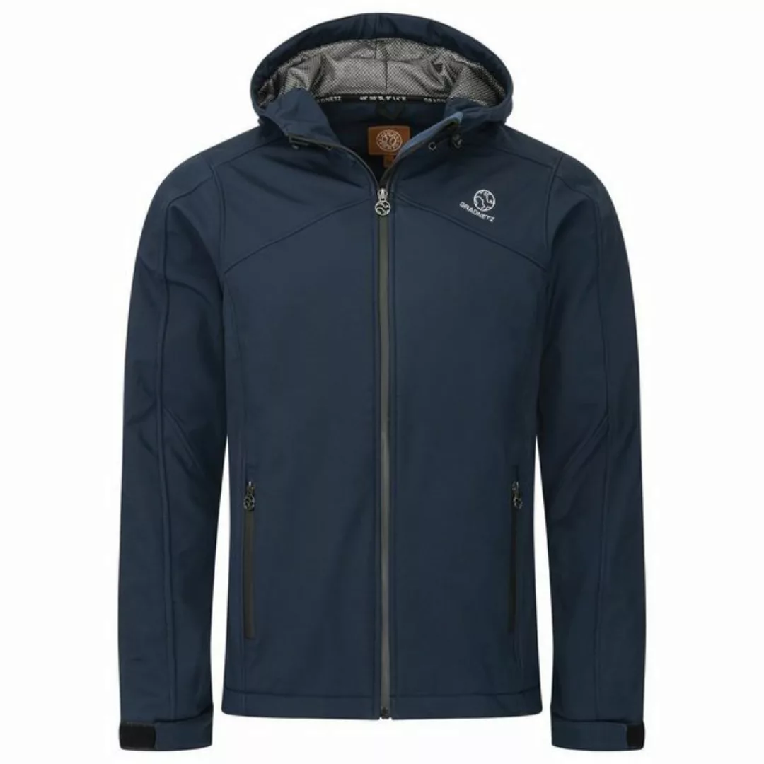 Gradnetz Softshelljacke Herren marineblau (1-St) Kapuze mit Gummizug günstig online kaufen