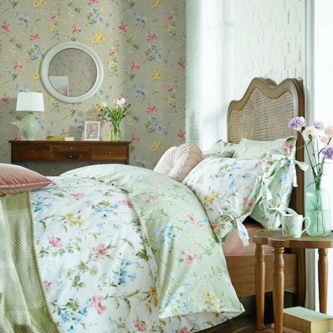 LAURA ASHLEY Vliestapete »Poppy Meadow«, geblümt, 10mx52cm (ca. 5m2) günstig online kaufen