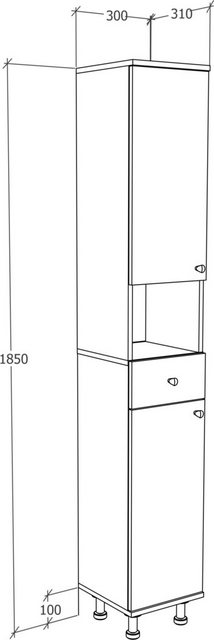 VCM Hochschrank Badmöbel Hochschrank Badschrank Schublade Nilosi (1-St) günstig online kaufen