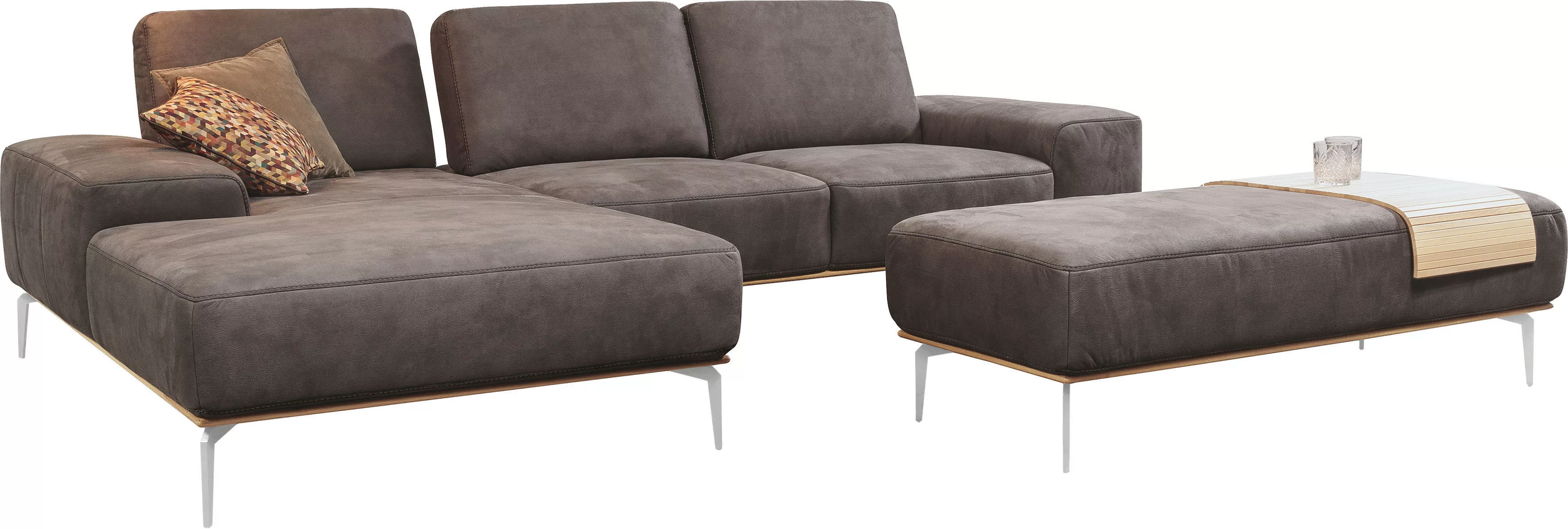 W.SCHILLIG Ecksofa "run, Designsofa, bequem, L-Form", mit elegantem Holzsoc günstig online kaufen