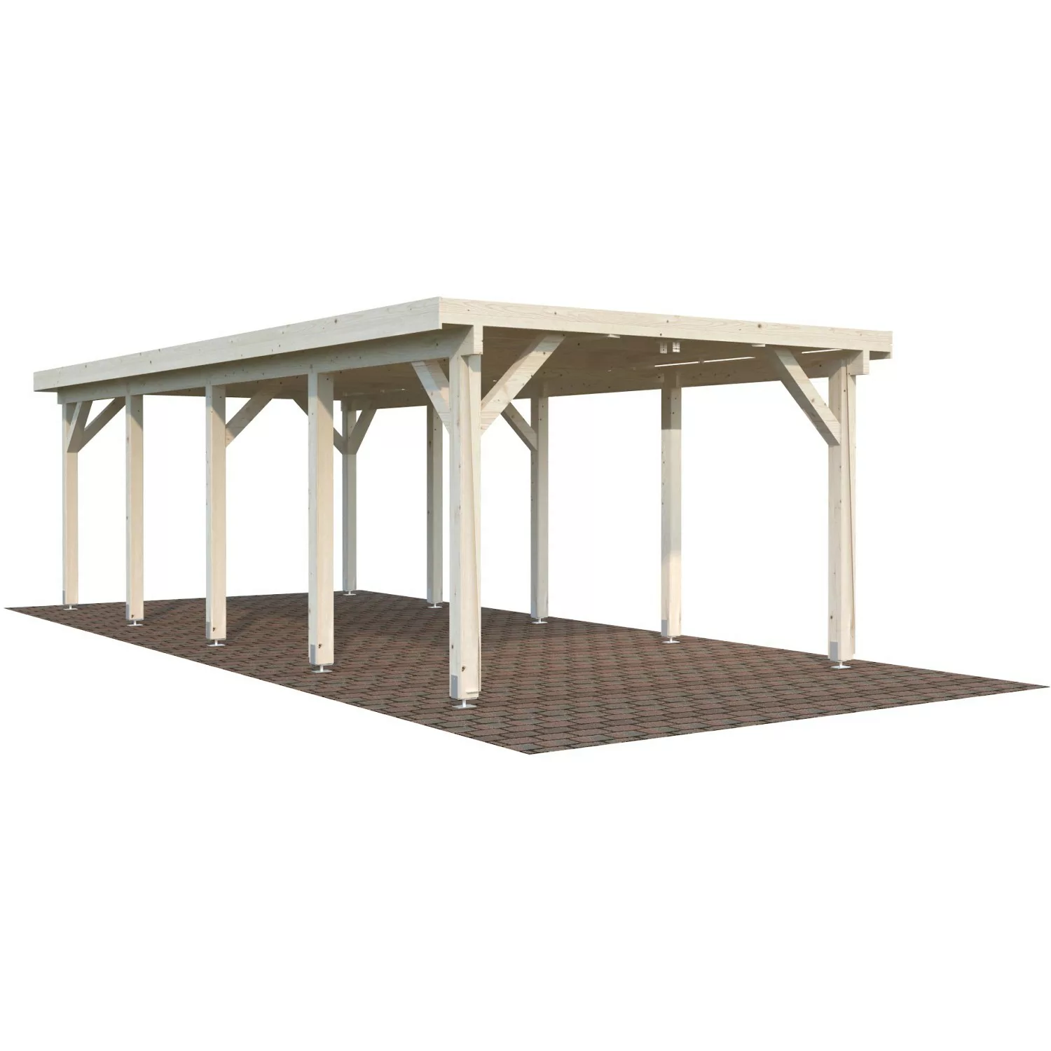 Palmako Flachdach-Einzelcarport Karl Natur 360 cm x 762 cm günstig online kaufen