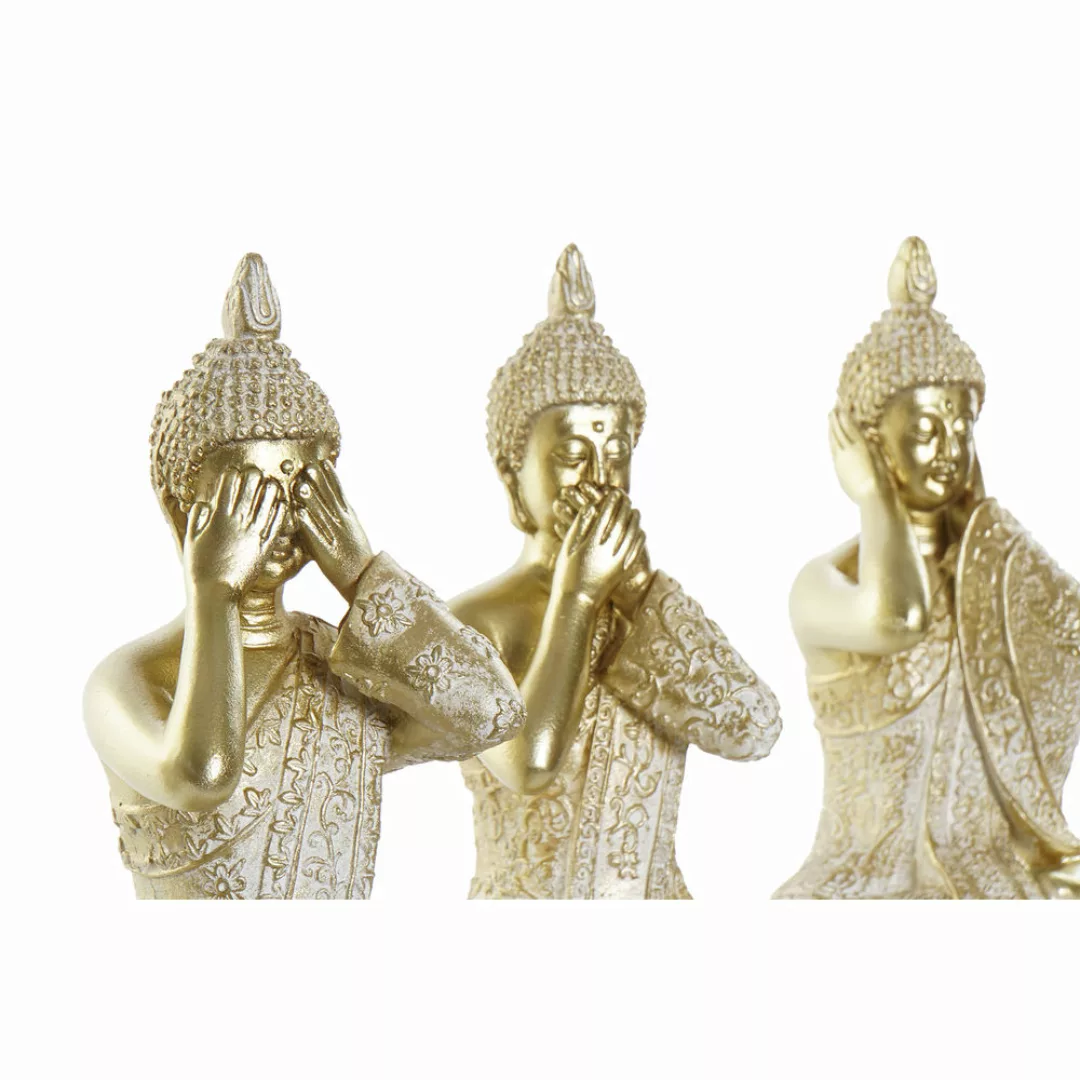 Deko-figur Dkd Home Decor Silberfarben Golden Buddha Harz (13 X 8 X 18 Cm) günstig online kaufen