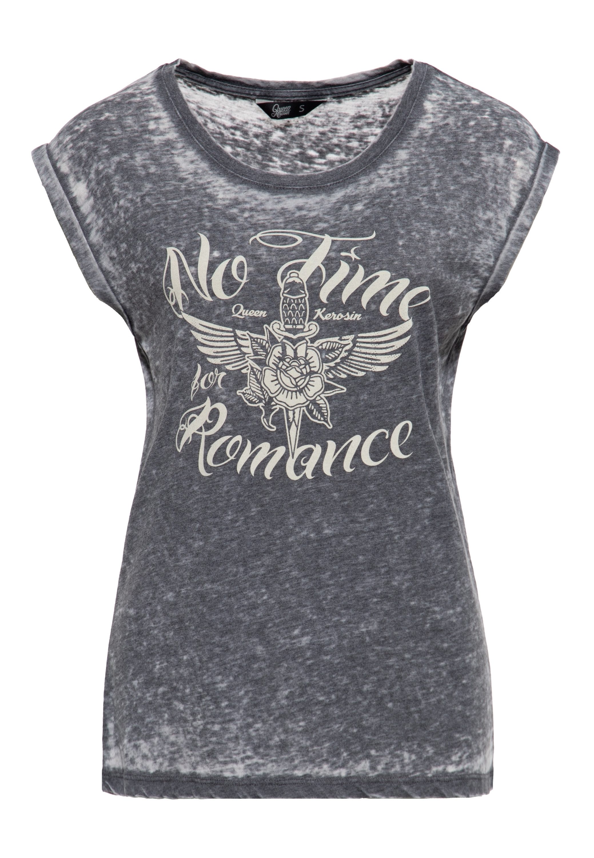 QueenKerosin Print-Shirt No Time For Romance günstig online kaufen
