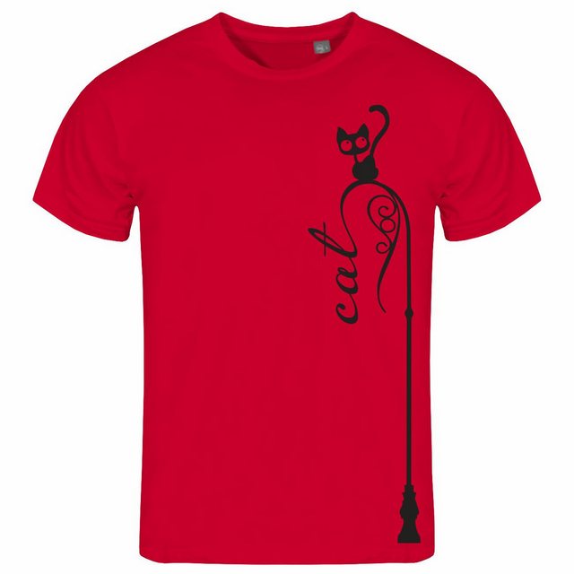 deinshirt Print-Shirt Herren T-Shirt Katze auf Laterne Funshirt mit Motiv günstig online kaufen