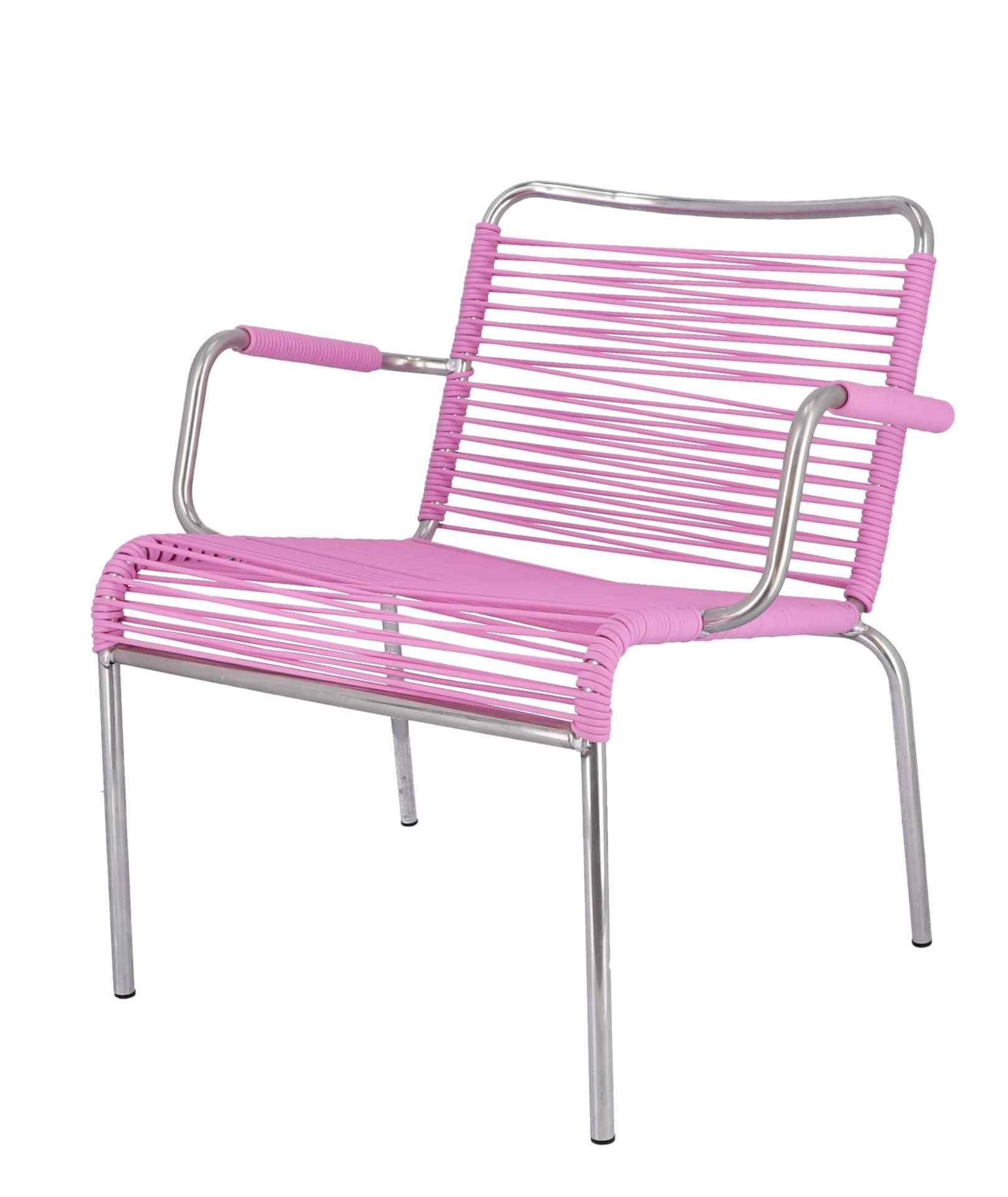 Outdoor Sessel Fiam Mya Lounge Spaghettil aus Aluminium pink günstig online kaufen