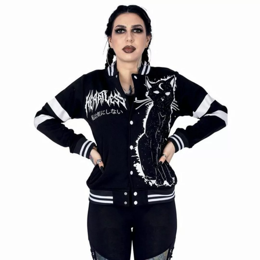 Heartless Collegejacke Moon Kitty Gothic Okkult Symbole Katze Moon Child günstig online kaufen