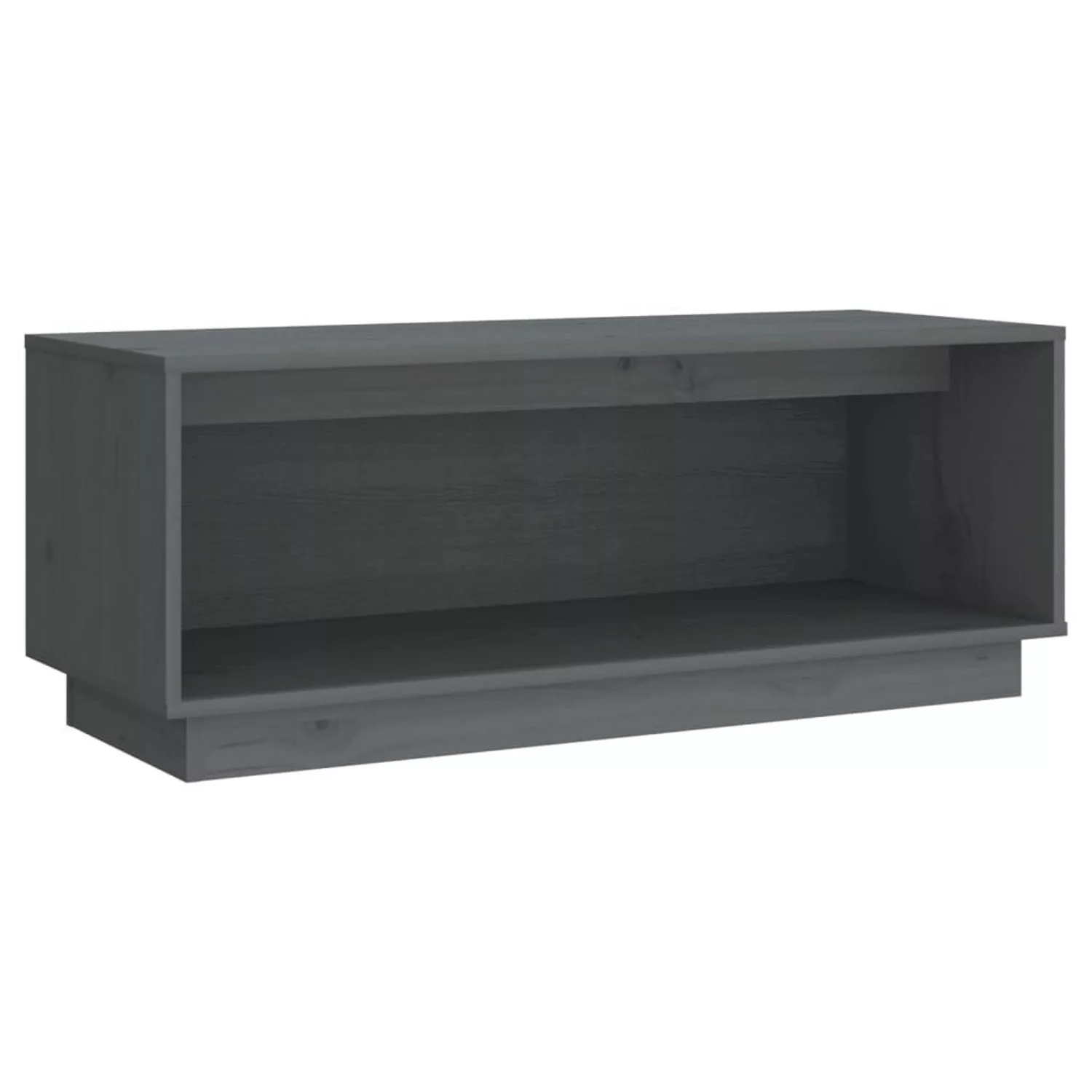 vidaXL TV-Schrank TV-Schrank Grau 90x35x35 cm Massivholz Kiefer Lowboard günstig online kaufen