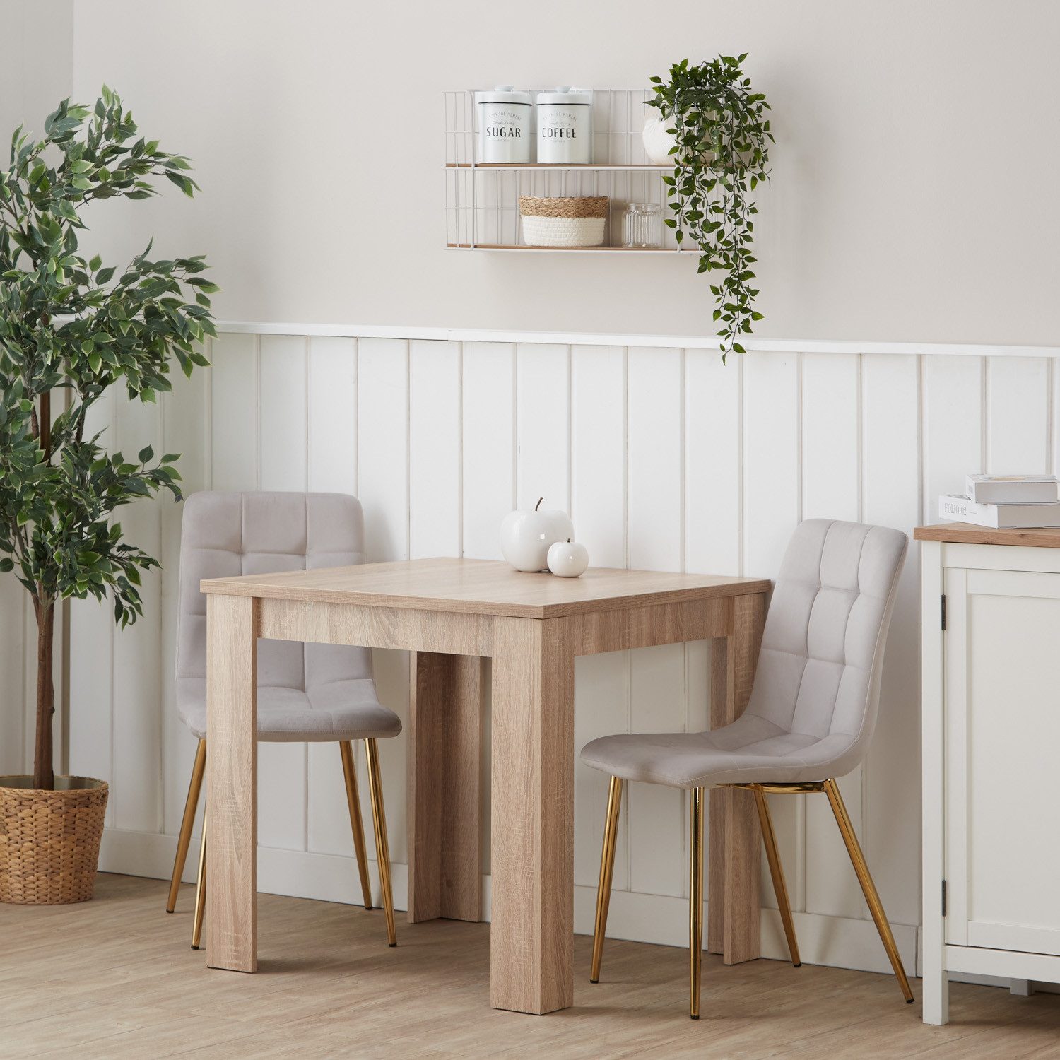 Homestyle4u Esszimmertisch 80x80 in Eiche 2179 günstig online kaufen