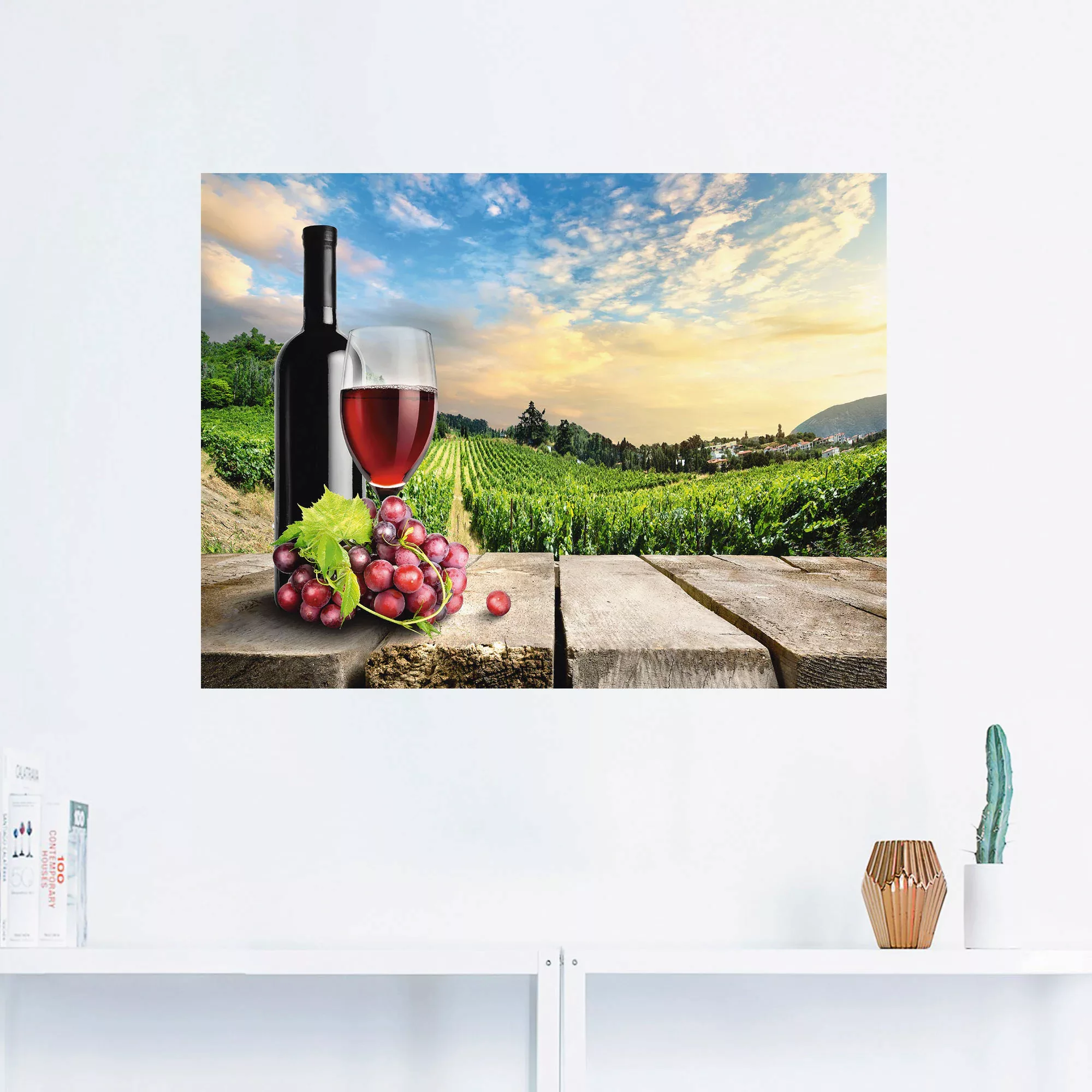 Artland Wandbild »Wein vor Weinbergen«, Berge, (1 St.) günstig online kaufen