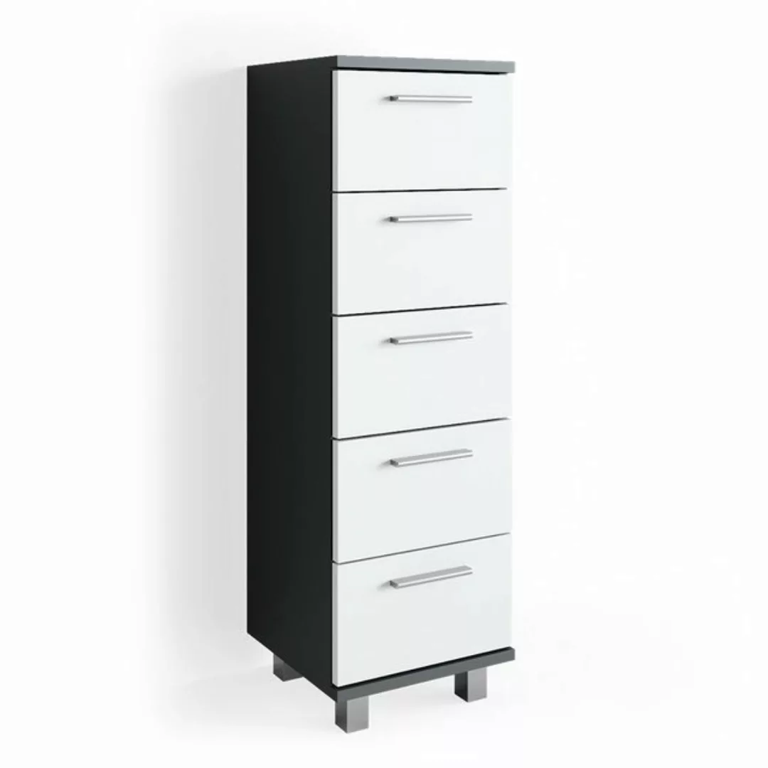 Vicco Midischrank Ilias, Weiß/Anthrazit, 30 x 95 cm Drehbar günstig online kaufen