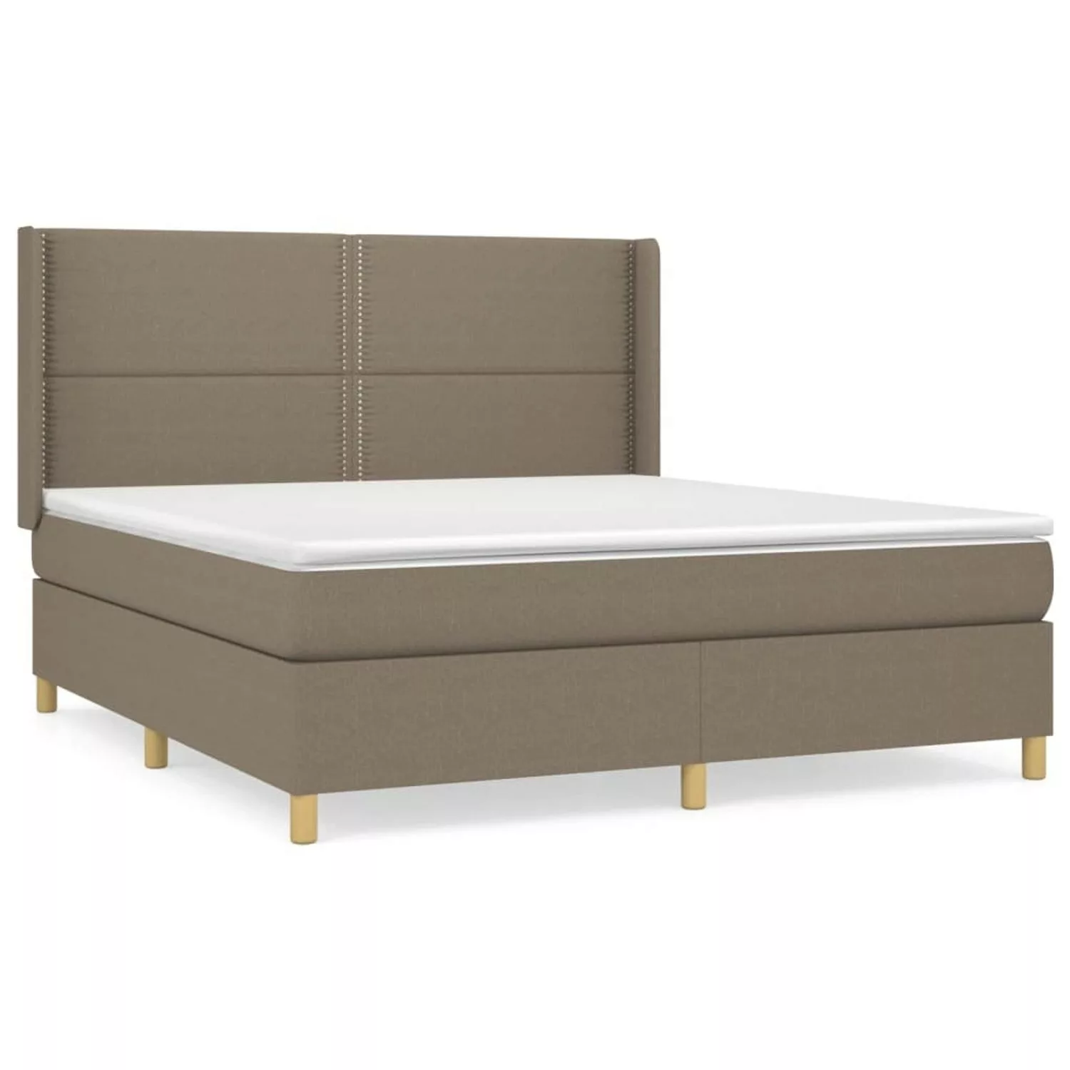 vidaXL Boxspringbett mit Matratze Taupe 180x200 cm Stoff1377817 günstig online kaufen