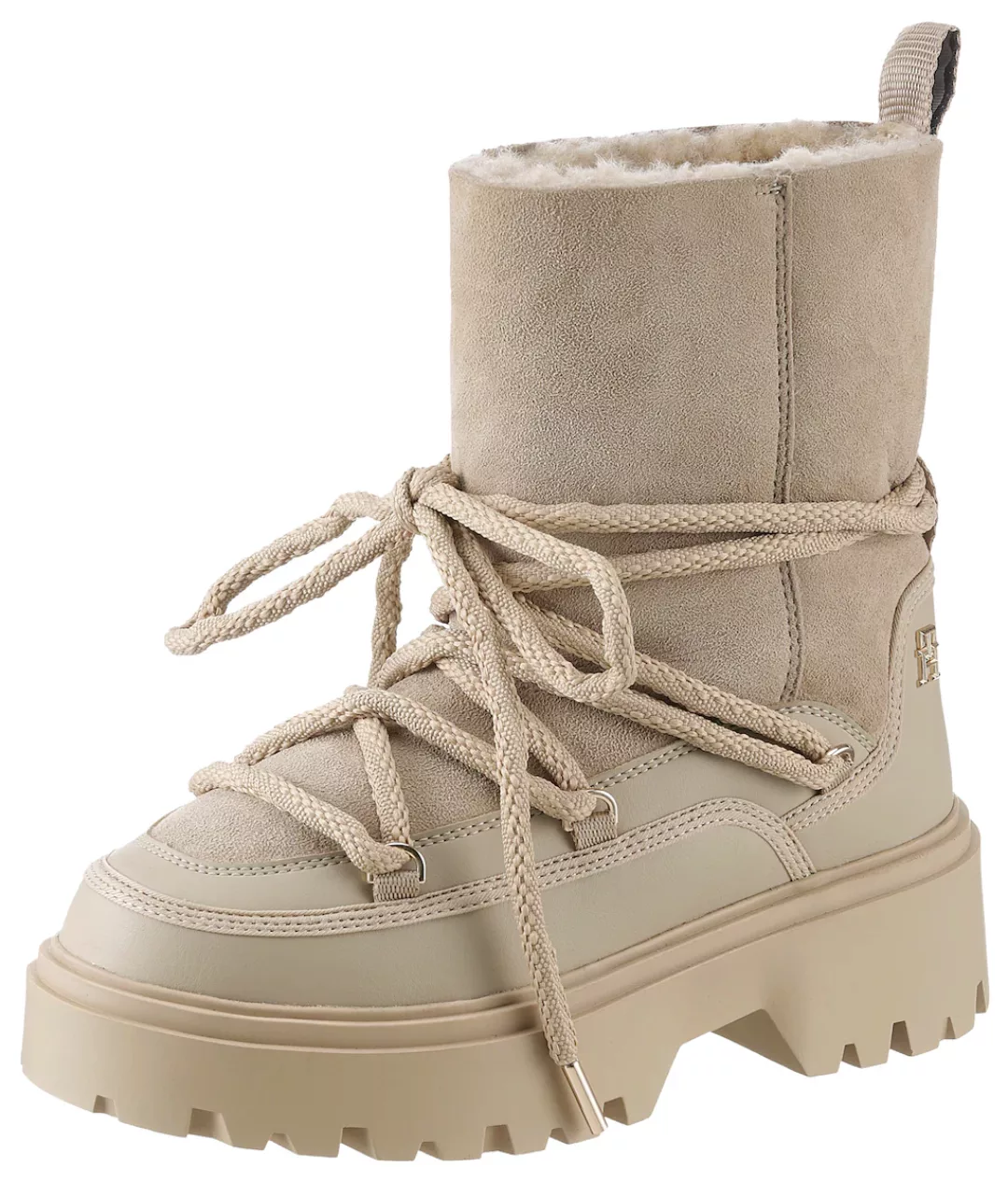 Tommy Hilfiger Snowboots "REAL SHEARLING LACE-UP SNOWBOOT", Blockabsatz, Wi günstig online kaufen