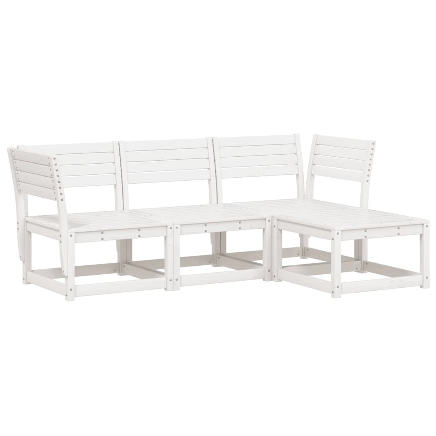 vidaXL 4-Tlg Garten-Lounge-Set Weiß Massivholz Kiefer 3216906 günstig online kaufen
