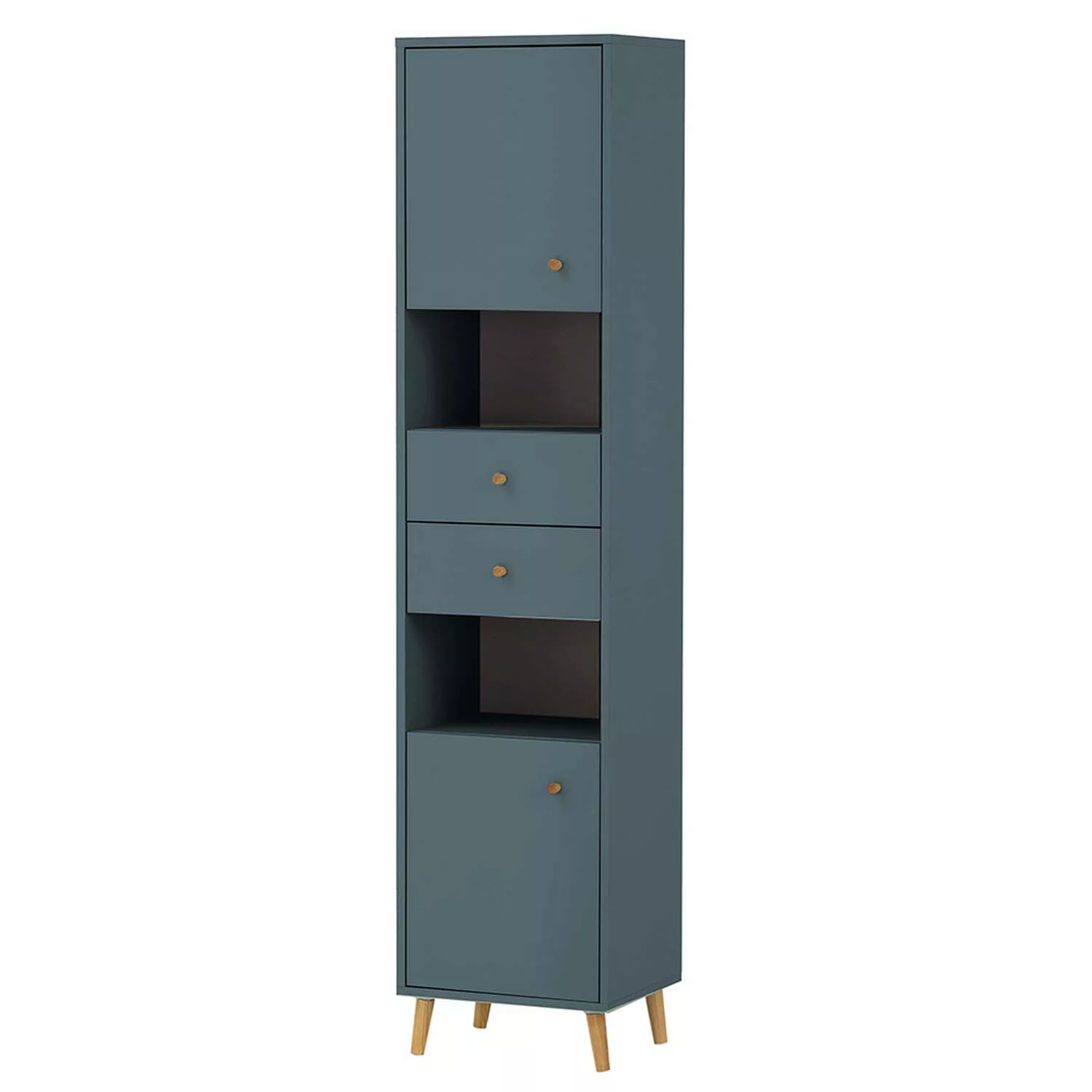 Badezimmer Hochschrank BELFORT-80 in blau, B/H/T ca. 40,3/180,6/33,1 cm günstig online kaufen