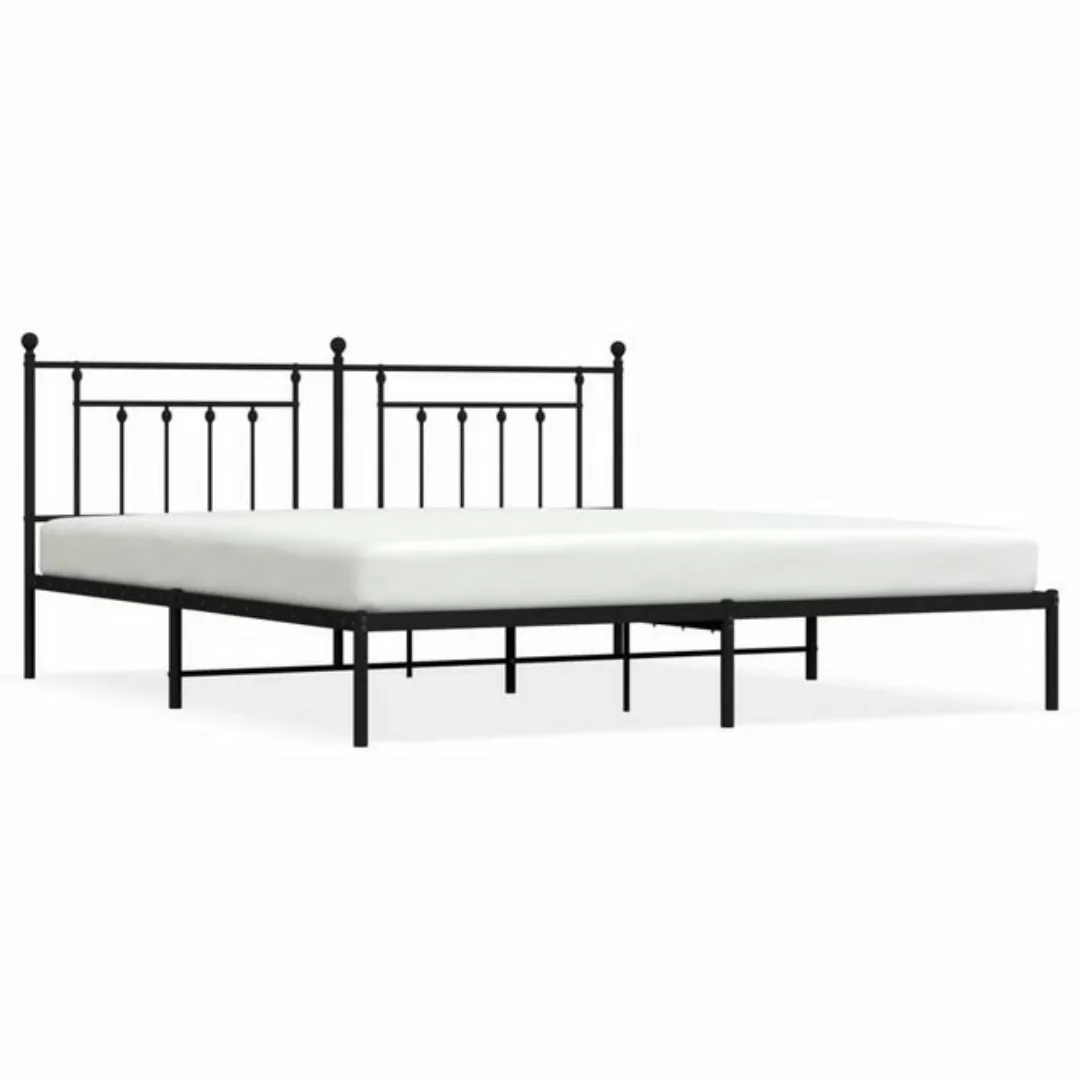 furnicato Bett Bettgestell mit Kopfteil Metall Schwarz 200x200 cm günstig online kaufen