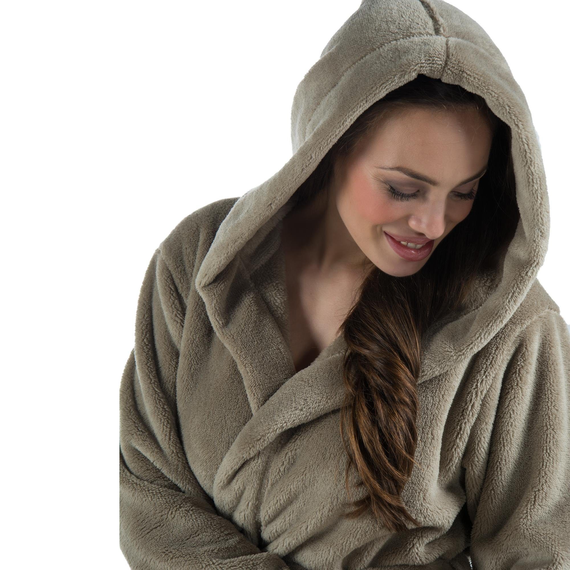 CelinaTex Bademantel Morgenmantel Damen kurz Fleece günstig online kaufen
